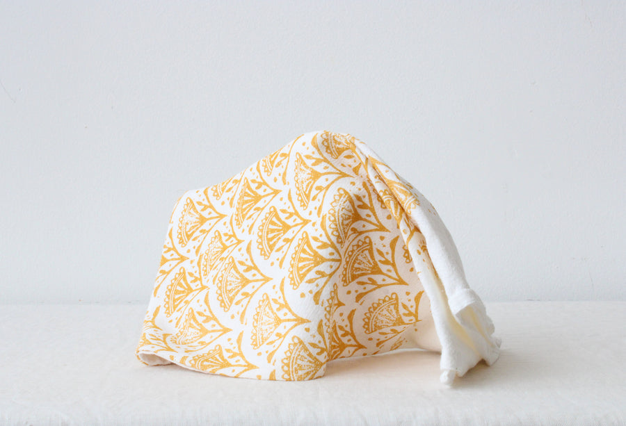 Goldenrod Floral Tea Towel