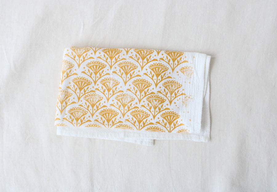 Goldenrod Floral Tea Towel